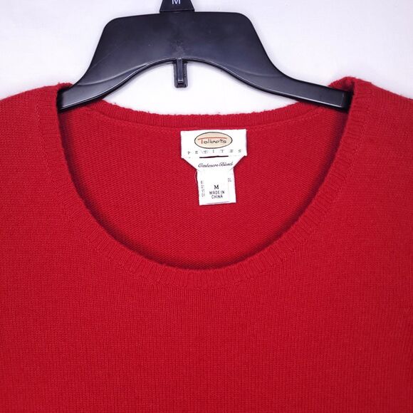 Talbots Sweater Petite Medium Red Merino Wool Cashmere Blend Vintage - Picture 2 of 11